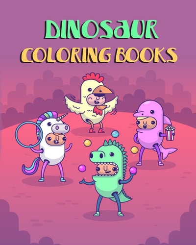 Dinosaur Coloring Books Giant Images Coloring Book for Variety of Dinosaur. Let's Have Fun and Relaxation.