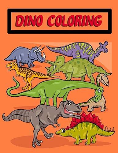 Dino Coloring Coloring Book Pages Giant/Jumbo Size Images Suitable for Kids Or Senior for Relaxation