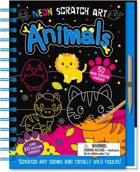 Neon Scratch Art Animals