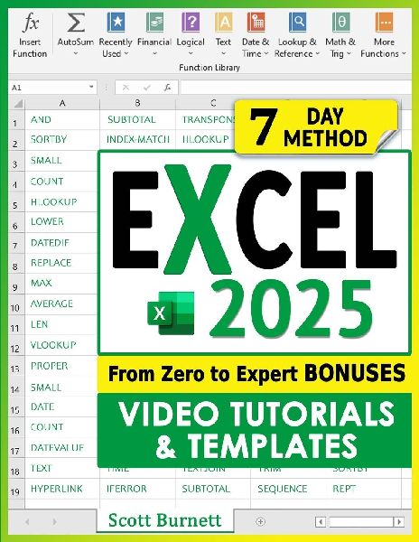 Excel: The Most Exhaustive Guide to Master Excel Formulas & Functions. From Zero to Expert in Less than 7 Days with Step-by-Step Illustrated Instructions, Practical Examples, and Tips & Tricks