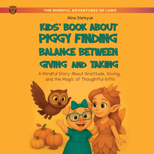 Kids' Book About Piggy Finding Balance Between Giving and Taking: A Mindful Story About Gratitude, Giving, and the Magic of Thoughtful Gifts (The Mindful Adventures of Luno)