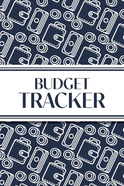Budget Tracker (Navy and White Money Outlines): 6"x9" Monthly Finance Organizer for Expenses, Savings, and Debt; Manage Your Money Notebook