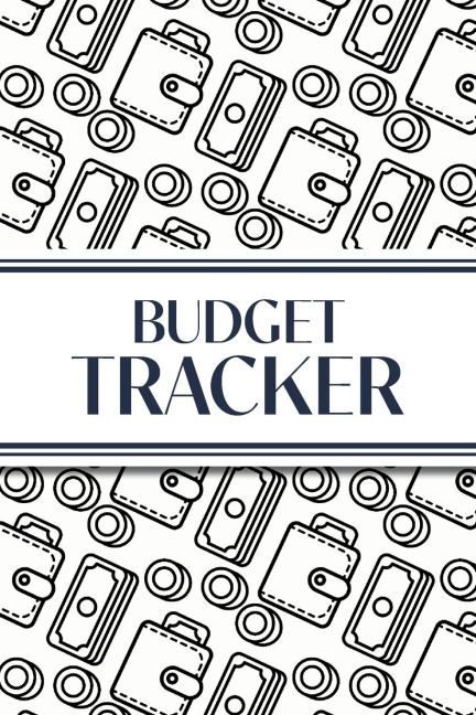 Budget Tracker (White and Black Money Outlines): 6"x9" Monthly Finance Organizer for Expenses, Savings, and Debt; Manage Your Money Notebook