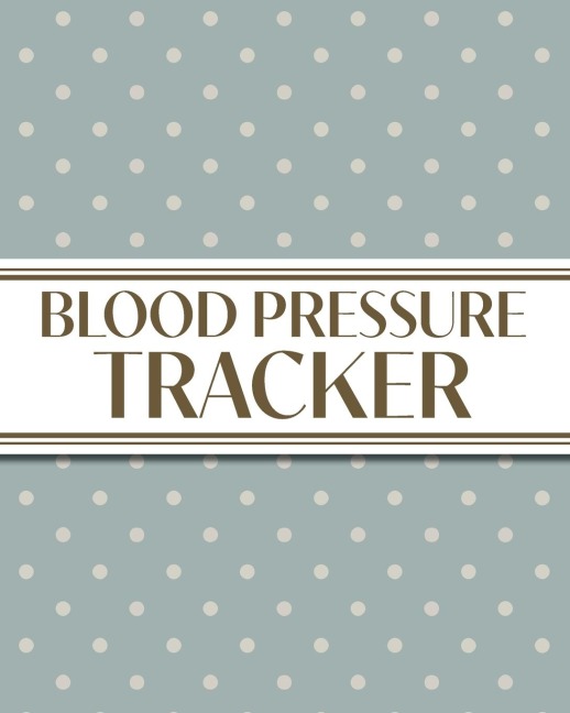 XL Large Print 1-Year Blood Pressure Tracker (Cream Polka Dots on Blue): 8x10 52+ Extra Weeks Large Daily Blood Pressure Logbook Tracker Complete with Monthly Trend Graphs (5 Weeks a Month); Perfect for Seniors with its 16 pt Font!