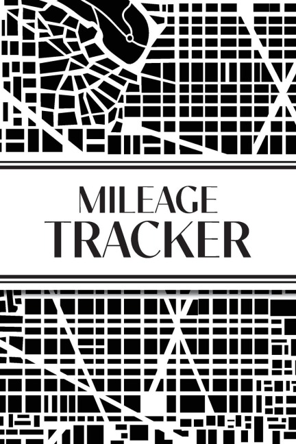 Mileage Tracker (Urban Map Black and White): 6"x9" 4 Car Mileage Tracker Over 100 pages and 30+ Entries Per Page! Auto Vehicle Mileage Journal, Odometer Tracker Log book, Automotive Daily Miles Tracker For Small Business or Personal Taxes; Perfect for Del