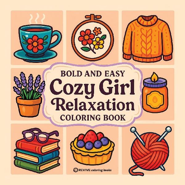 Bold & Easy Cozy Girl Relaxation Coloring Book: Satisfying & Comfy Stress Relief Coloring-Perfect Cozy Girl Gift!