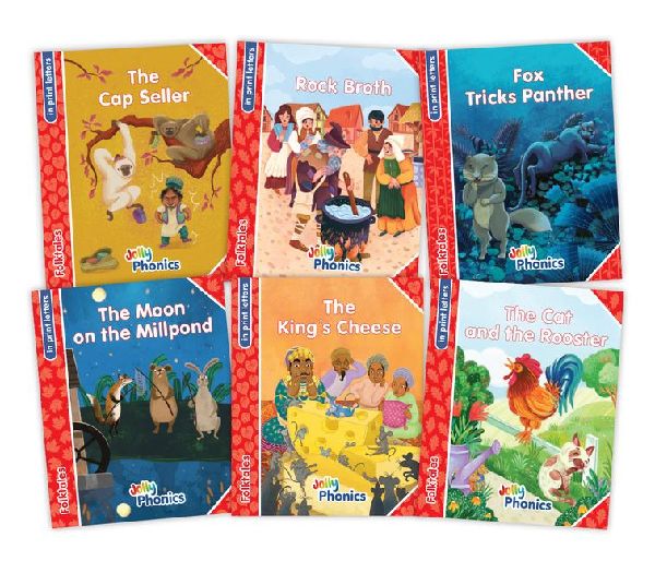 Jolly Phonics Folktales Red Readers (Level 1) Complete Set (1-6): In Print Letters (American English edition)