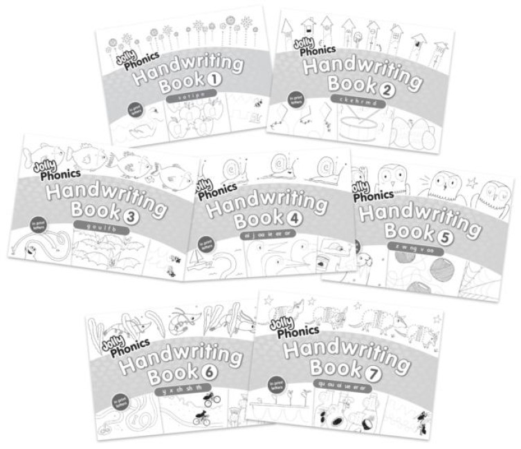 Jolly Phonics Handwriting Books Complete Set (1-7): In Print Letters (American English edition)