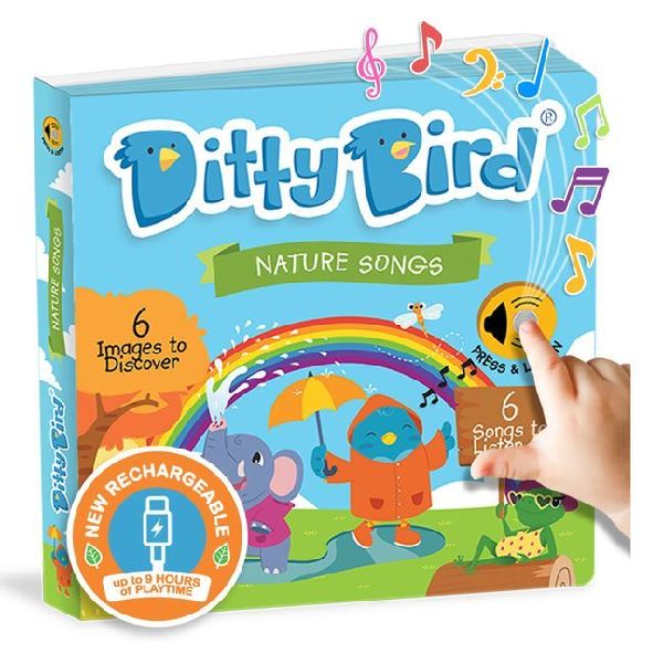Ditty Bird Nature Songs Interactive Sound Book for Toddlers 1- 3 Musical Books for 1 Year Old I Can Sing a Rainbow Song for Babies