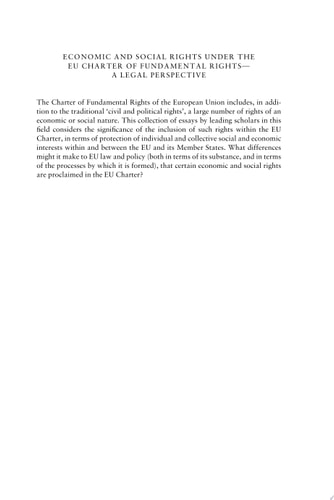Economic and Social Rights Under the EU Charter of Fundamental Rights A Legal Perspective