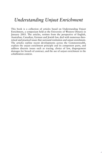 Understanding Unjust Enrichment
