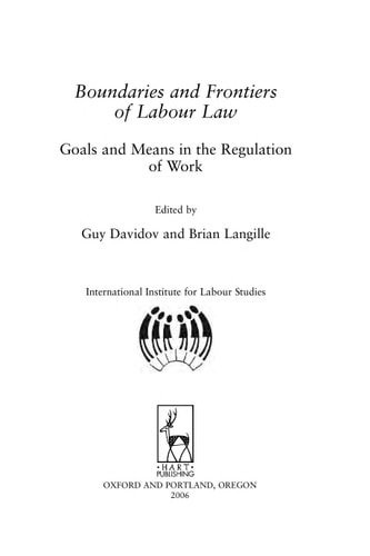 Boundaries and Frontiers of Labour Law Goals and Means in the Regulation of Work