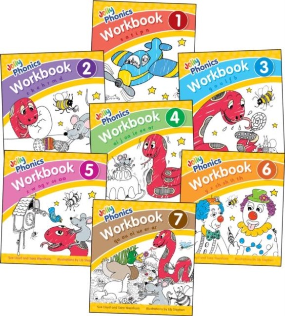 Jolly Phonics Workbooks 1-7: In Precursive Letters (British English Edition)