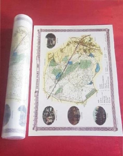 Sutton Park 1887 - Old Map Supplied Rolled in a Clear Two Part Screw Presentation Tube - Print Size 45cm x 32cm
