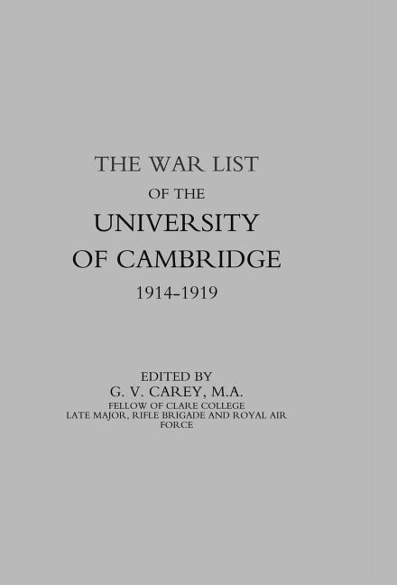 War List of the University of Cambridge 1914-1918