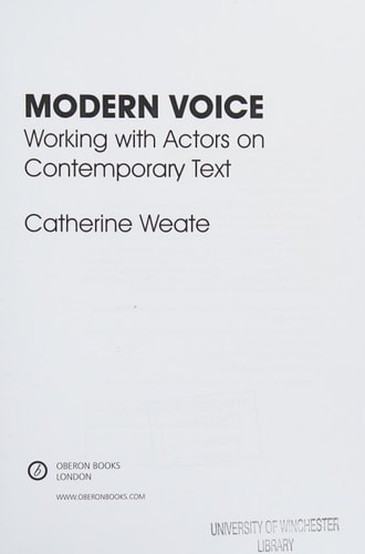 Modern Voice Working with Actors on Contemporary Text