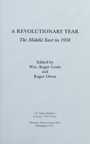 A Revolutionary Year The Middle East in 1958