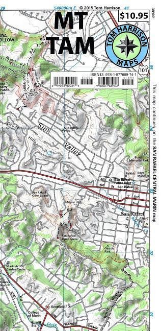 Mt. Tamalpais Trail Map-: Tom Harrison Maps