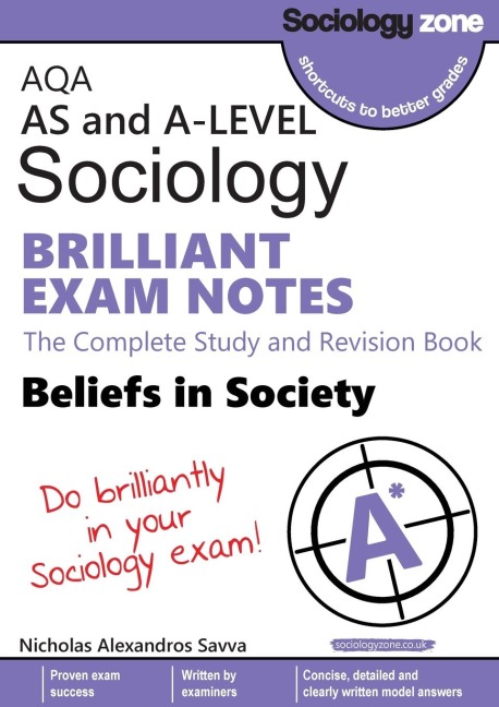 AQA Sociology BRILLIANT EXAM NOTES: Beliefs in Society: A-level