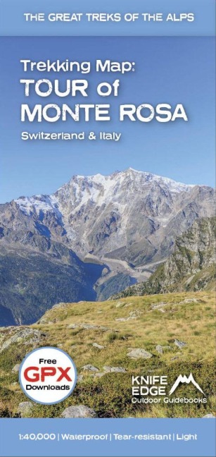 Tour of Monte Rosa Trekking Map: Switzerland & Italy