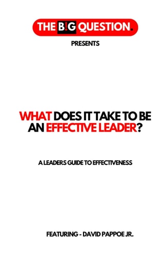 What Does It Take to Be an Effective Leader? A Leaders Guide to Effectiveness