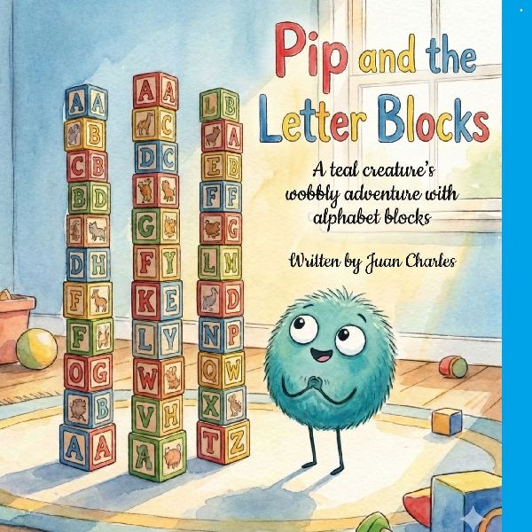 Pip and the Letter Blocks: A teal creatures wobbly adventure with alphabet blocks