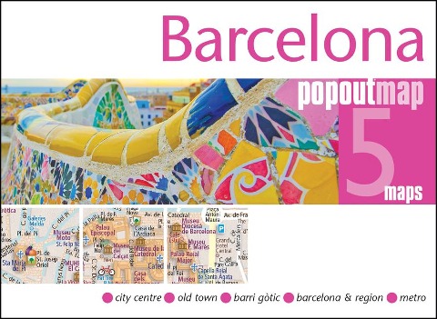 Barcelona Double: Pocket size, pop up map of Barcelona city centre