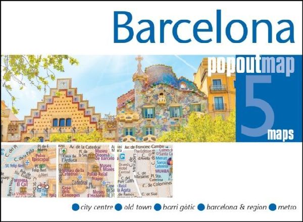 Barcelona Double: Pocket size, pop up map of Barcelona city centre