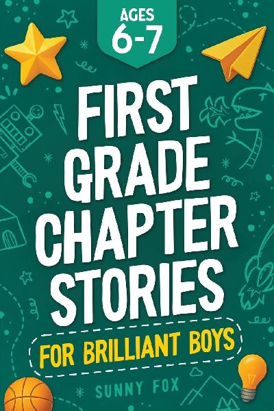 First Grade Chapter Stories for Brilliant Boys (Ages 6-7): A Fun Early Reader Chapter Book for 1st Graders with Short Stories, Comprehension Questions & Fun Facts