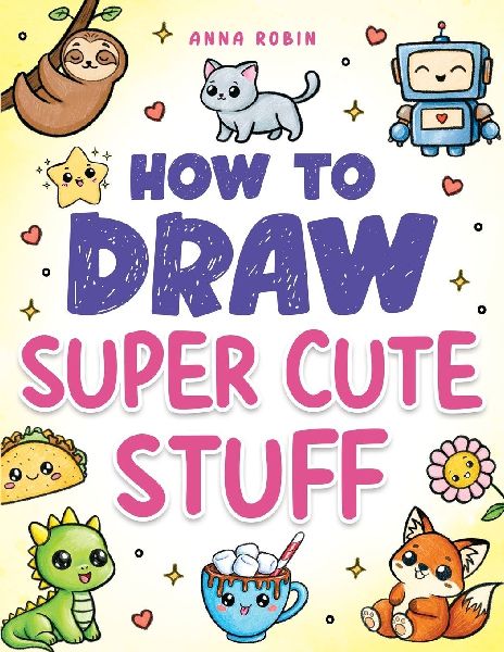 How to Draw Super Cute Stuff: Step-by-Step Kawaii Drawing Book for Kids: Learn to Draw Adorable Animals, Cute Food & Fun Characters