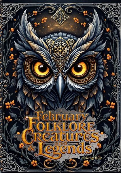 February Folklore Creatures and Legends Coloring Book: Mythical Beasts, Protective Spirits, and Intricate Fantasy Line Art for Relaxing Adult Coloring
