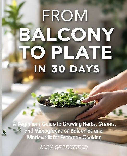 From Balcony to Plate in 30 Days: A Beginners Guide to Growing Herbs, Greens, and Microgreens on Balconies and Windowsills for Everyday