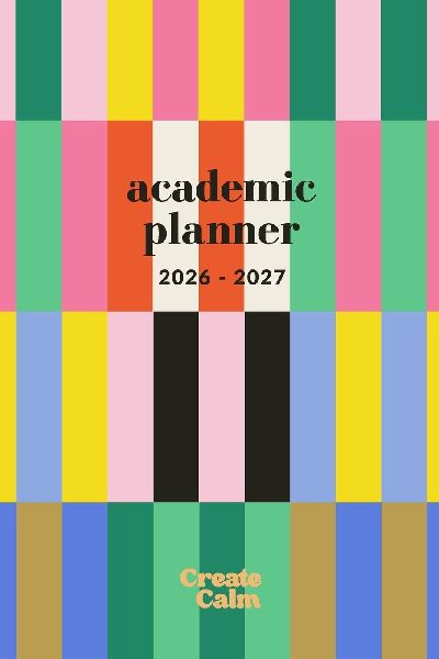 Colorful Stripes Weekly & Monthly Academic Planner 26-27: Small Paperback Modern Design | Semester Timetable, To-Dos & Priorities