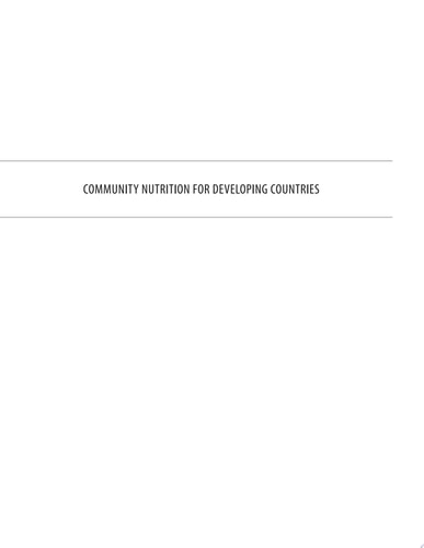 Community Nutrition for Developing Countries
