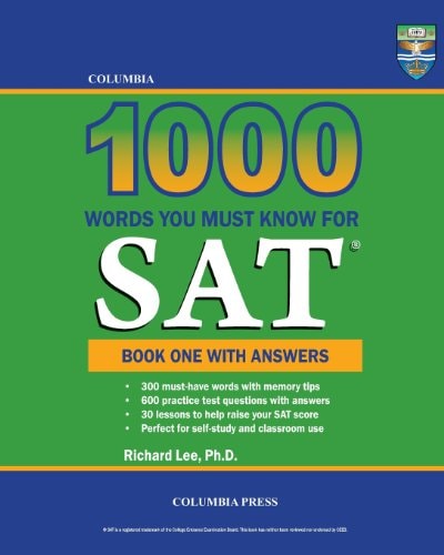 Columbia 1000 Words You Must Know for SAT Book One with Answers