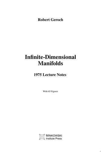 Infinite-Dimensional Manifolds 1975 Lecture Notes