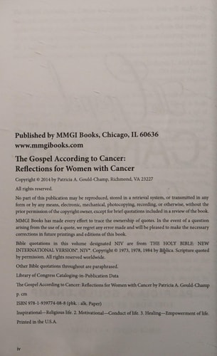 The Gospel According to Cancer Reflections for Women with Cancer