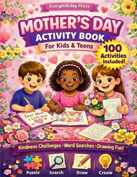 Mothers Day Activity Book for kids and teens: Puzzles ¿ Mazes ¿ Word Searches ¿ Games & More!
