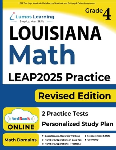 LEAP Test Prep LEAP Study Guide: 4th Grade Math Practice Workbook and Full-Length Online Assessments