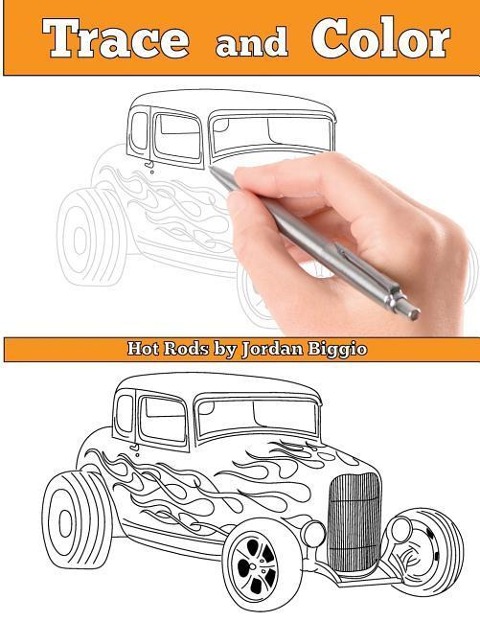 Trace and Color: Hot Rods: Adult Activity Book