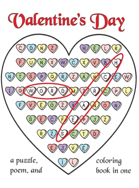 Valentines Day Word Search: A Puzzle, Poem, and Coloring Book in One