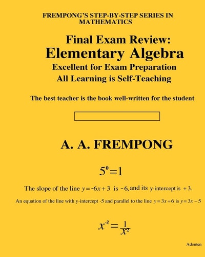 Final Exam Review Elementary Algebra