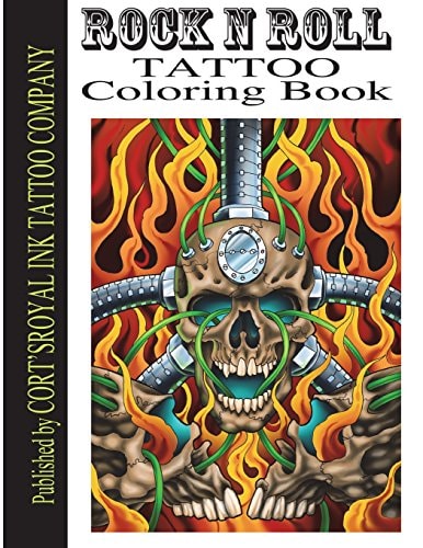 Rock and Roll Tattoo Coloring Book Tattoo Art by Cort Bengtson
