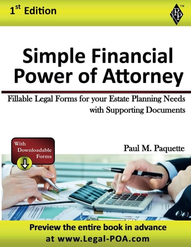 Simple Financial Power of Attorney Fillable Legal Forms for Your Estate Planning Needs with Supporting Documents
