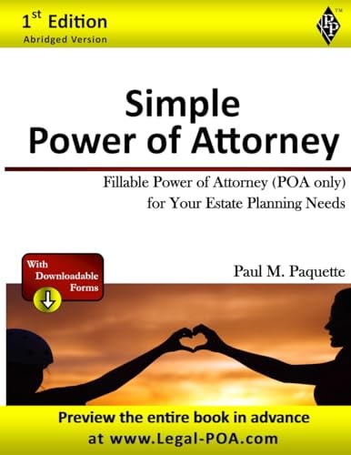 Simple Power of Attorney Fillable Power of Attorney (POA Only) For Your Estate Planning Needs
