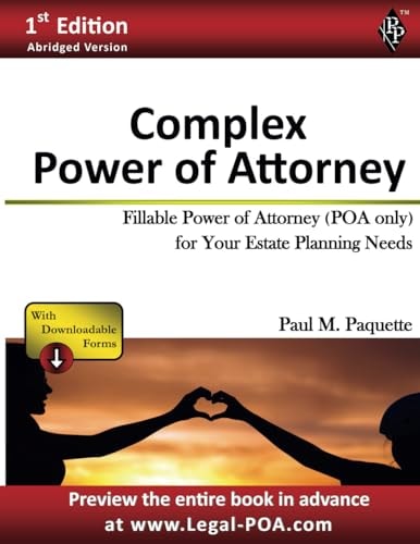 Complex Power of Attorney Fillable Power of Attorney (POA Only) For Your Estate Planning Needs