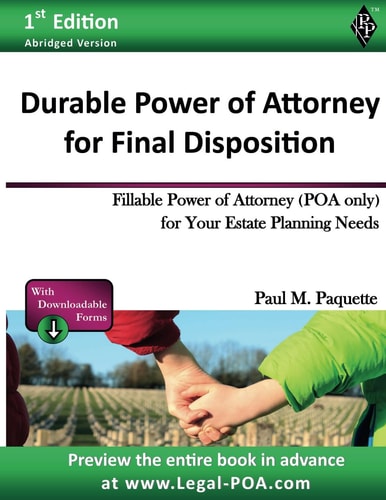 Durable Power of Attorney for Final Disposition Fillable Power of Attorney (POA Only) For Your Estate Planning Needs