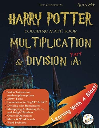 Math Workbook Grade 3 Grade 4 Ages 6-8 Multiplication and Division Harry Potter Coloring Book Unofficial