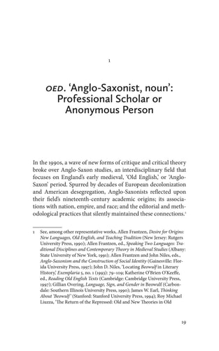 AngloSaxon(ist) Pasts, PostSaxon Futures
