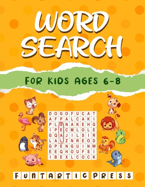 Word Search for Kids Ages 6-8: 80 Large Print Word Search Puzzles to Keep Your Child Entertained for Hours (Black Background Edition)